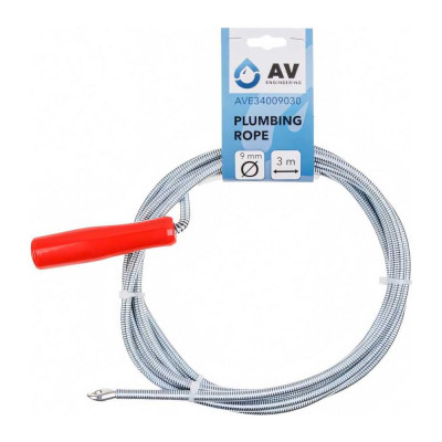 Трос сантехнический пружинный AV Engineering ф 9 мм, длина 3 м AVE34009030