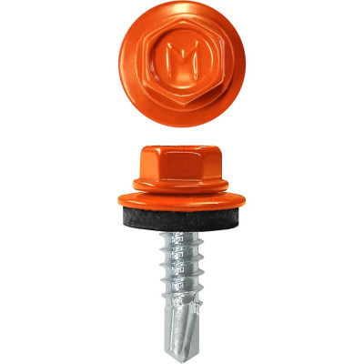 Кровельный саморез Daxmer 4,8x19 мм, RAL 2004, сверло №2, 400 шт. 00000316817