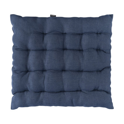 Подушка на стул Tkano Essential из стираного льна, синего цвета, 40x40x4 см TK22-CP0001