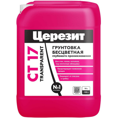 Грунтовка Церезит CT 17 Transparent 10 л 3040053