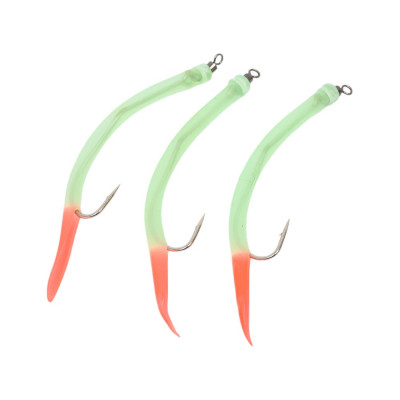 Крючок оснащенный кембриком HIGASHI Gummi Makk #4/0 (set-3pcs), #02 Red Head 05265_4224