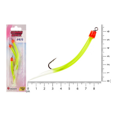 Крючок оснащенный кембриком HIGASHI Gummi Makk #4/0 (set-3pcs), #03 Yellow 05265_4225