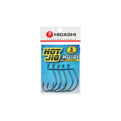 Офсетные крючки HIGASHI Hot Jig HJ-01 #5/0 Black nickel 02051