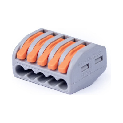 Клемма соединительная Cabeus универсальная 5-ти проводная с рычагом 0,08-2,5/4,0 (10шт) (WAG PCT-215