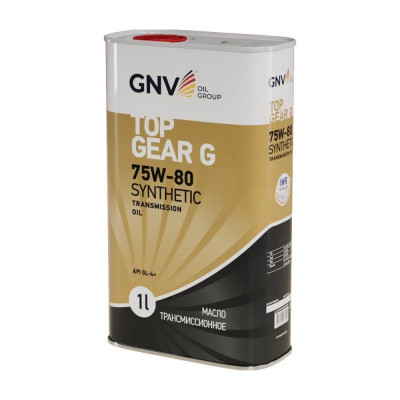 Трансмиссионное масло GNV Top Gear G Synthetic 75W-80 (мет.канистра 1 л.) API GL-4+ GTG1G72015G40007580001