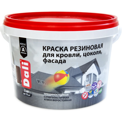 Краска резиновая DALI ЗЕЛЕНЫЙ МОХ RAL 6005 3 КГ 273857