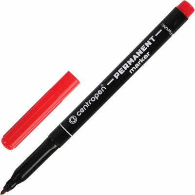 Маркер перманентный ОФИСМАГ CENTROPEN 2536, КРАСНЫЙ, тонкий наконечник, 1 мм, трехгранная зона захвата, 6 2536 0104 151122