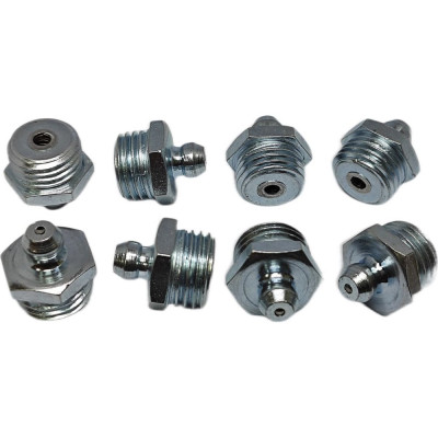 Пресс-масленка прямая оц. H1 R1/4"BSPT, комплект 10 шт., оцинкованная сталь, Европейский стандарт DIN71412, MasloSmenka 010112-10