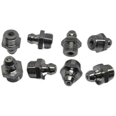 Пресс-масленка прямая нерж. H1 R1/8"BSPT, комплект 10 шт.,нержавеющая сталь AISI304, Европейский стандарт DIN71412, MasloSmenka 010704-10