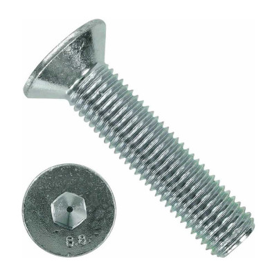 Винт 23 Болта потайной 5x20 под шестигранник ОЦ DIN7991 класс прочности 8.8, 10 шт. впш520ф