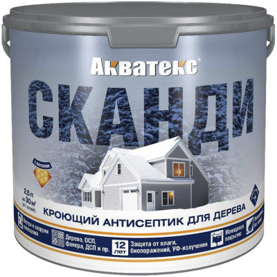 Антисептик для дерева Акватекс СКАНДИ графит 2,5 л 274297