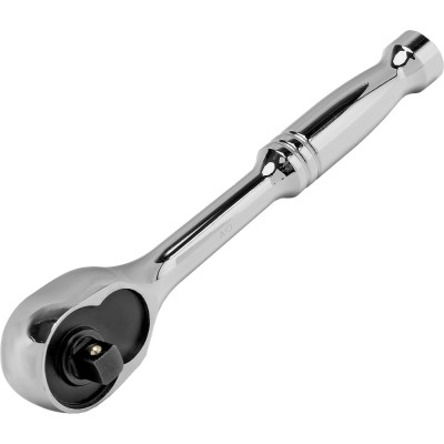 Ключ-трещотка GROSS 1/4", CrV, 120 зубьев, цельнометаллический, хром 14050