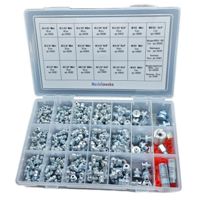 MasloSmenka Набор пресс-масленок (23 типа / 431 предмет) в кейсе GN-KIT-23-431, 012005