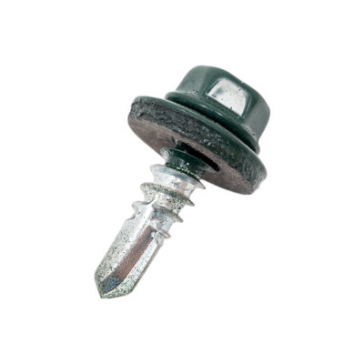 Кровельный саморез ЖЕСТЬ 5.5x19 мм, RAL6005, темно-зеленый, 12 шт., европодвес УТ-00009325