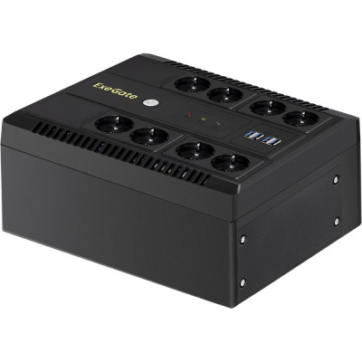 ИБП ExeGate NEO NNB-600.LED.AVR.8SH.CH 600VA/360W, LED, AVR, 8 Schuko, 4 USB-порта для зарядки, Black 293853