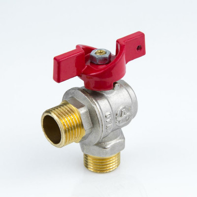 Кран шаровой латунный Aquasfera 1010 Euro никелированный, Ду15, Ру40, резьба/резьба, полнопроходной, угловой, бабочка 1010-01 109-0437