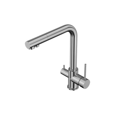 Смеситель для кухни Elghansa однорычажный, для фильтра, с боковым переключателем 56A5216-Steel