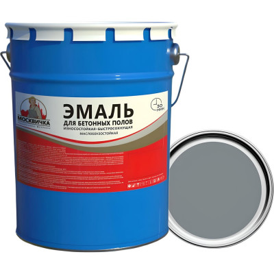 Эмаль для бетонных полов износостойкая КраскаВо МОСКВИЧКА серая 25 кг 4620105772952