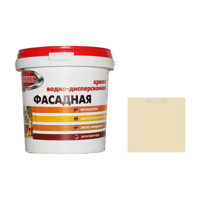 Краска ВД для наружных работ Эммикс моющаяся, RAL 1015 (ведро 0,9 л/1,4 кг) 4690417131204
