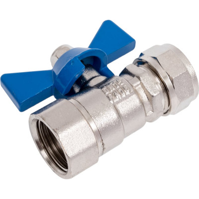 Кран шаровой обжимной 16 мм × ½" с внутренней резьбой для металлопластиковых труб — латунный запорный фитинг для систем отопления и водоснабжения Millennium KBFC1216