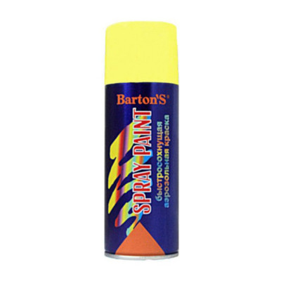 Алкидная аэрозольная краска BARTON'S Spray Paint ЖЕЛТАЯ глянец RAL1018, 520мл BR188