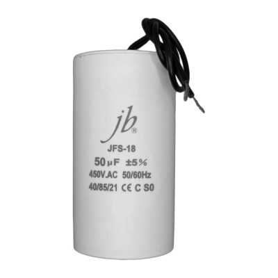 Конденсатор пусковой JB Capacitors 50мкФ, 450В, 50х120, JFS-18 (CBB60-K) (гибкие выводы) JFS18A6506J000000B-87