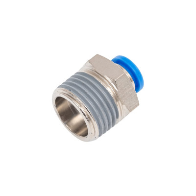 Пневмофитинг цанговый прямой с наружной резьбой HIMPT PC 8-04 (R1/2) 00-00008609