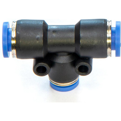Фитинг пневматический цанговый пластиковый T-образный переходной HIMPT PUT 12-10 00-00008585