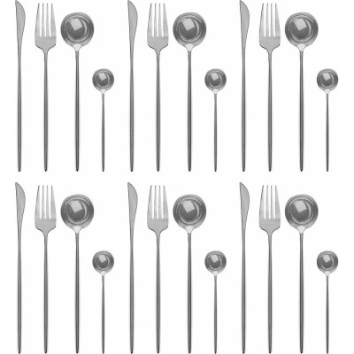 Набор столовых приборов DASWERK UNIQUE 24 шт., 6 персон, серебристый, нержавеющая сталь 609072