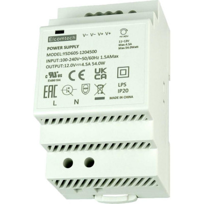 Блок питания на DIN рейку ELCOMTECH YSD60S-1204500 УТ-00027186