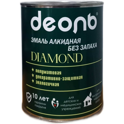 Алкидная эмаль Деоль Diamond без запаха, белая, 0,75 л 00033003