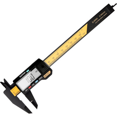 Электронный штангенциркуль DELI 150мм DL90150 метрическая/дюймовая конвертация, пластик, светодиодный дисплей 118470
