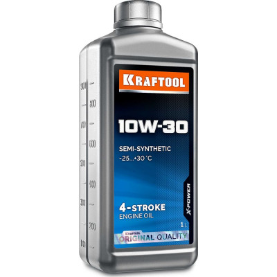 Полусинтетическое масло для 4-тактных двигателей KRAFTOOL 10W-30 1 л 41510-1