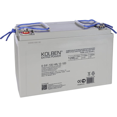 Аккумулятор тяговый KOLBEN 6-EVF-100 12В 105Ач C5 330x170x215 мм 6-EVF-100_HRL-12-100