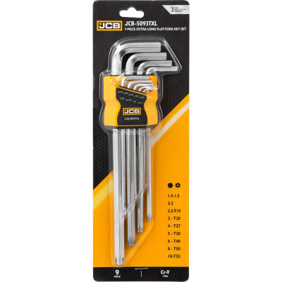 Набор ключей JCB 6-гранных экстрадлинных 9 предметов JCB-5093TXL(60957)