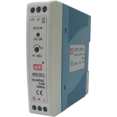 Блок питания MIWI на DIN-рейку MDR-20-5