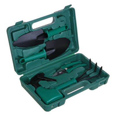 Набор садового инструмента Inbloom лопатка 2шт, рыхлитель, секатор, пульвериз, чемодан, PP, металл 181-104