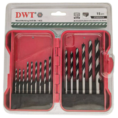 Набор сверл по дереву DWT 3/3.5/4/4.5/5/5.5/6/6.5/7/8/10 мм, HCS DTWDP0018