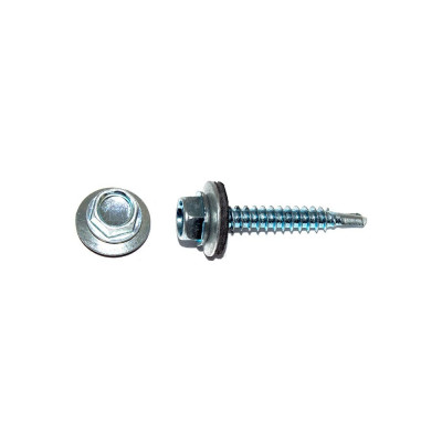 Саморез кровельный КРЕП-КОМП цинк, с шайбой EPDM, 6,3x175 К, 400 шт. ск63175