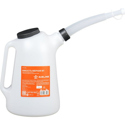 Емкость-лейка мерная Airline 8л пластиковая для масла и тех. жидк., резьб. крышка APFL008