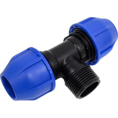 Компрессионный тройник переходной Millennium ПНД 25-1" с наружной резьбой PFTM2510