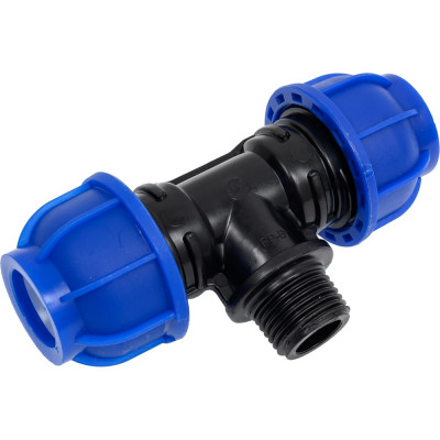 Компрессионный тройник переходной Millennium ПНД 20- 1/2" с наружной резьбой PFTM2012