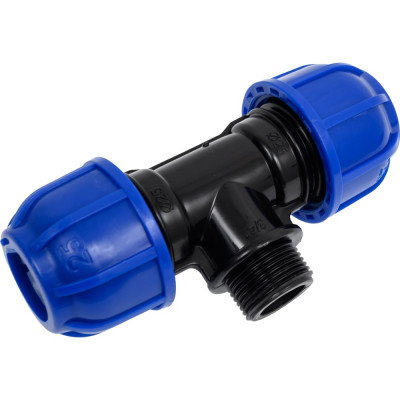 Компрессионный тройник переходной Millennium ПНД 25- 3/4" с наружной резьбой PFTM2534