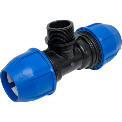 Компрессионный переходной тройник Millennium ПНД 50-11/2" с наружной резьбой PFTM5040