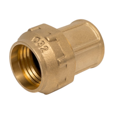 Муфта прямая латунная для ПНД труб Millennium 32-1" с внутренней резьбой PFBF3210 (710 1")