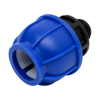 Муфта компрессионная для ПНД труб Millennium 25-1/2 с наружной резьбой PFMM2512