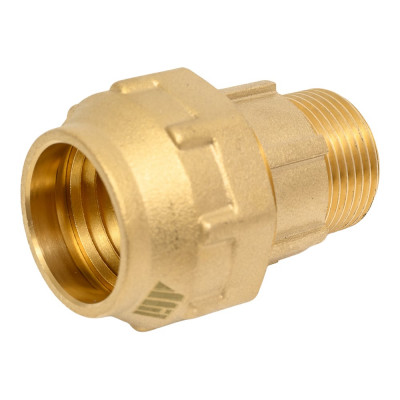 Муфта прямая латунная для ПНД труб Millennium 25-3/4" с наружной резьбой PFBM2534 (715 3/4")