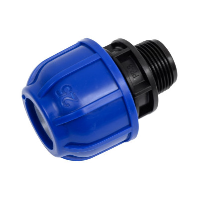 Муфта компрессионная для ПНД труб Millennium 25-3/4 с наружной резьбой PFMM2534