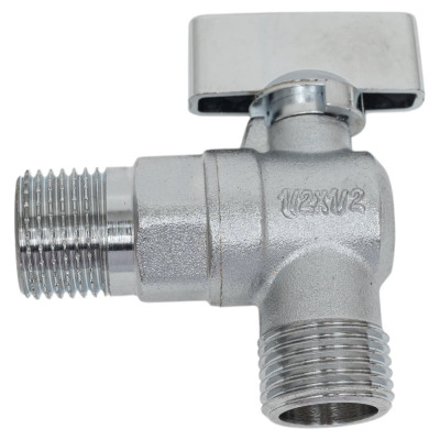 Шаровой кран Millennium латунный,никилерованный угловой для воды 1/2x1/2 наружная/напужная резьба KVUS1212