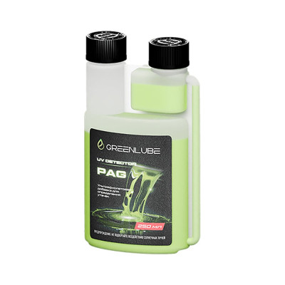 Ультрафиолетовый краситель GREENLUBE UV Detector PAG индикатор для поиска утечек в системе кондиционирования автомобилей 0.25 л  GLUPG158043250